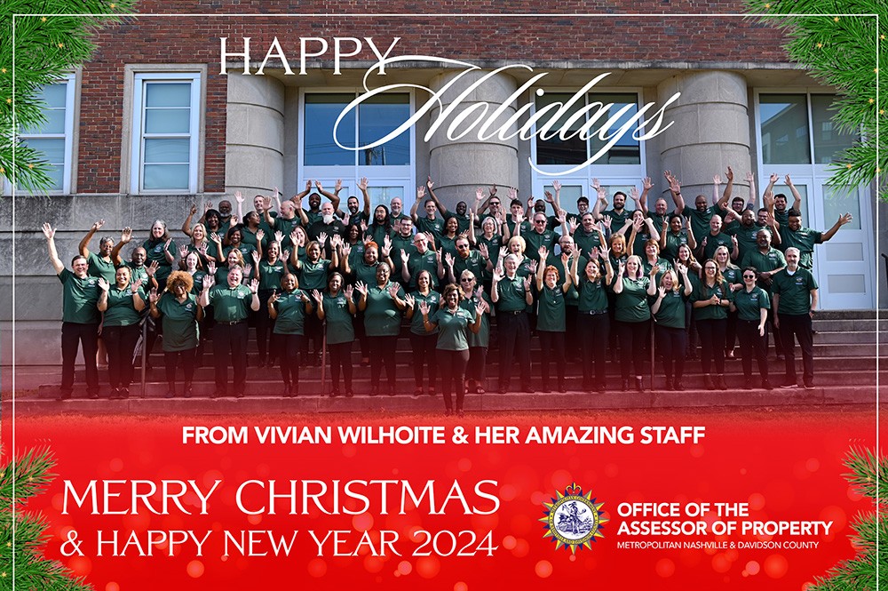 Property Assessor and Staff on a Christmas Greeting Card