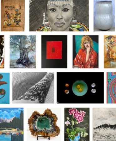 collage of artwork by different artists