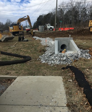 Storm drain installation on Pettus Road and Blue Hole Road