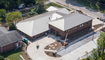 Aerial/drone view of Fire Station 20