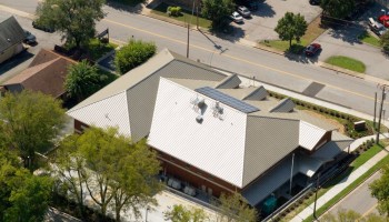 Aerial/drone view of Fire Station 31 building