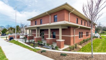 Right corner view of Fire Station 33 building 