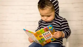 child reading a book