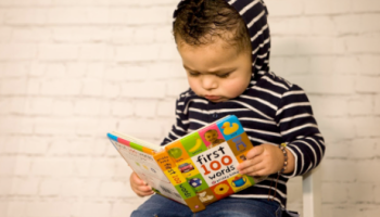 child reading a book