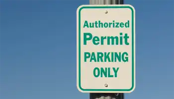 Authorized Permit Parking Only sign on pole