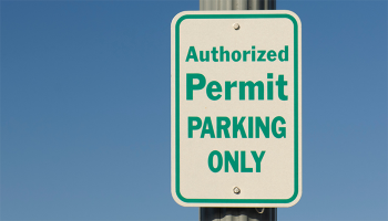 Authorized Permit Parking Only sign on pole