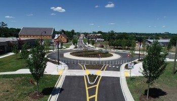 roundabout in a small town