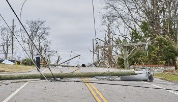 power pole down in street