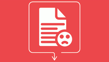 document with an unhappy face