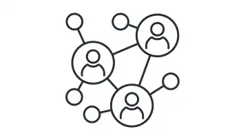 Decorative: graphic showing mutiple nodes connected