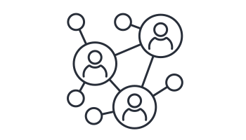 Decorative: graphic showing mutiple nodes connected