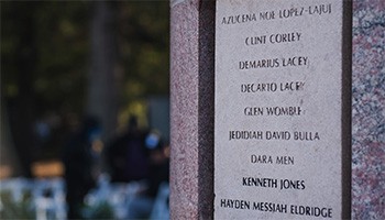 photo: granite memorial marker.