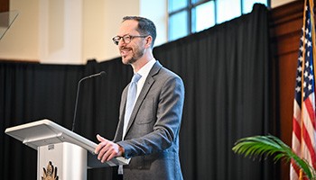 State of Metro Address 2025, Mayor at podium