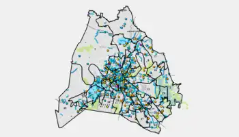 Map of Davidson County that shows projects in the County.