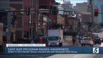 cars on Broadway in downtown Nashville