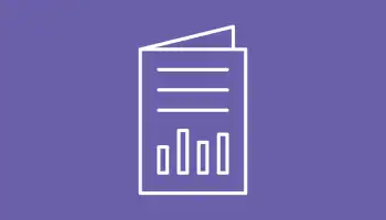 Document with bar chart icon on purple background