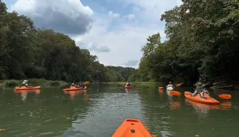 Kayaks on the stones river