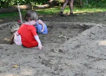 Kids playing in Nature Play