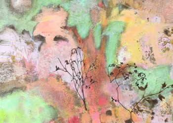 Mixed-media collage created by artist Arlene Wilson