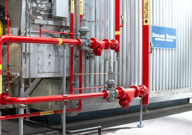 natural gas pipes in an industrial environment