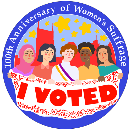 Winning design for the 2020 voter sticker contest