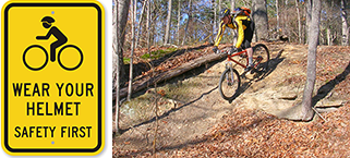 Mountain Biking safety sign