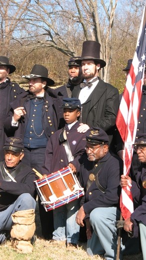 historical reenacters at Fort Negley