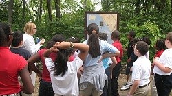 student tour group at Fort Negley