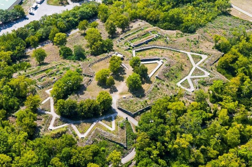 Aerial view of Fort Negley historical site