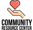 community resource center logo with open hand and heart