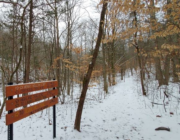 trail sign in the snow