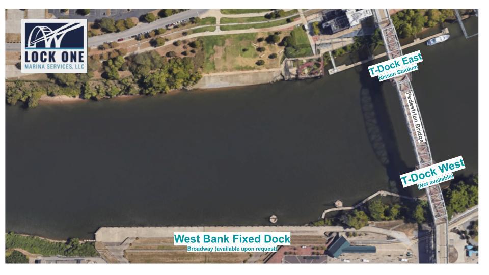 Dockage Map on Nashville Riverfront