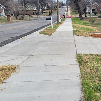 Photo of a sidewalk construction project