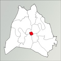 map of Nashville highlighting area of the Downtown Community Plan in red