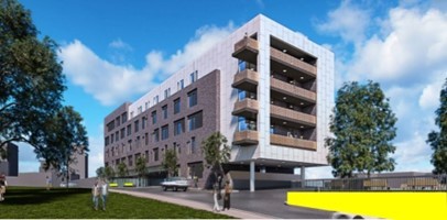 artist rendering of Permanent Supportive Housing facility