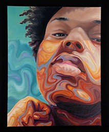 Photo: Andy King, Division, oil on canvas, 2023. From Metro Nashville Arts Commission Lending Library Collection.