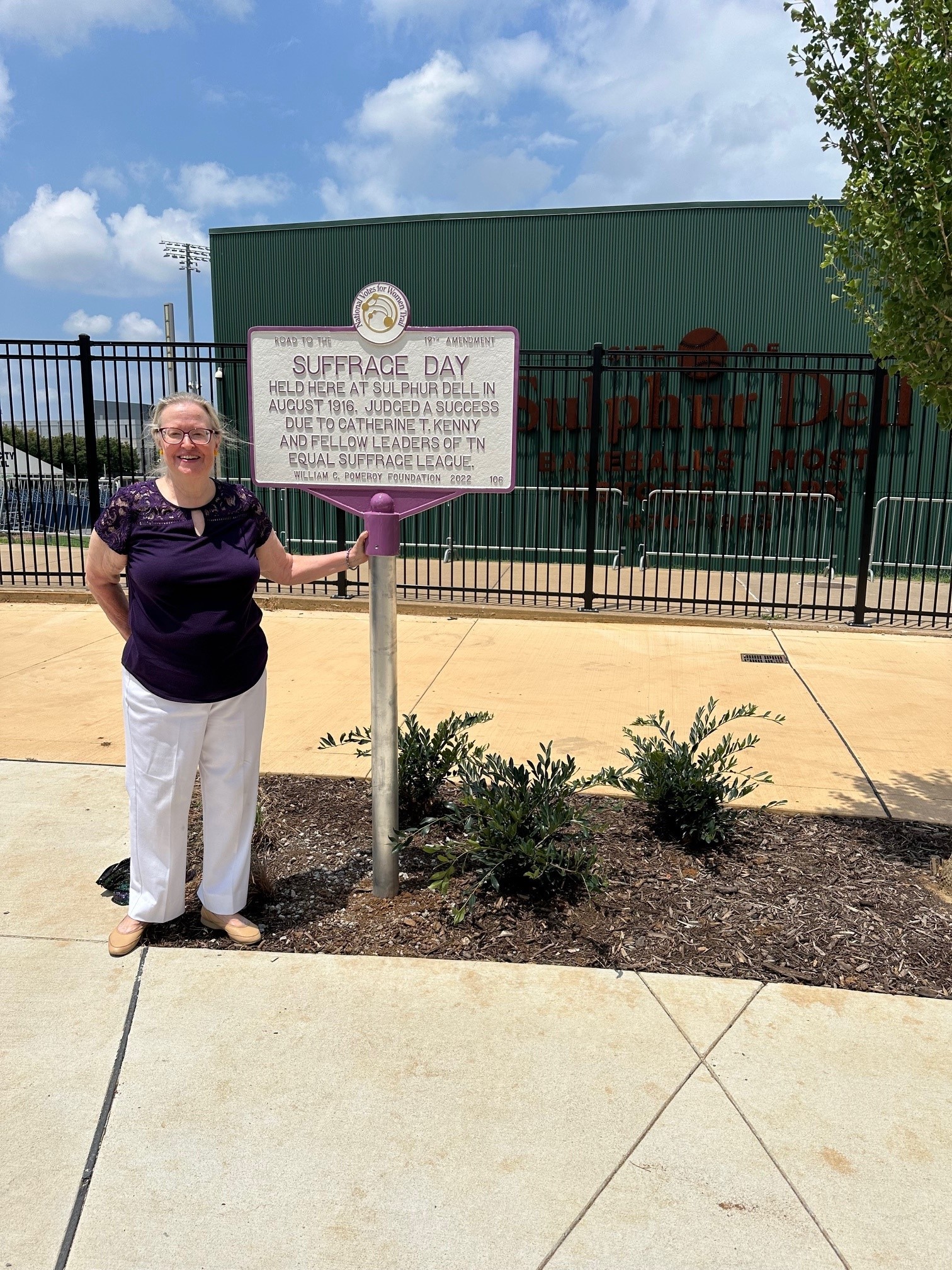 PHOTO: Paula Casey, Chair of the National Votes for Women Trail Committee.