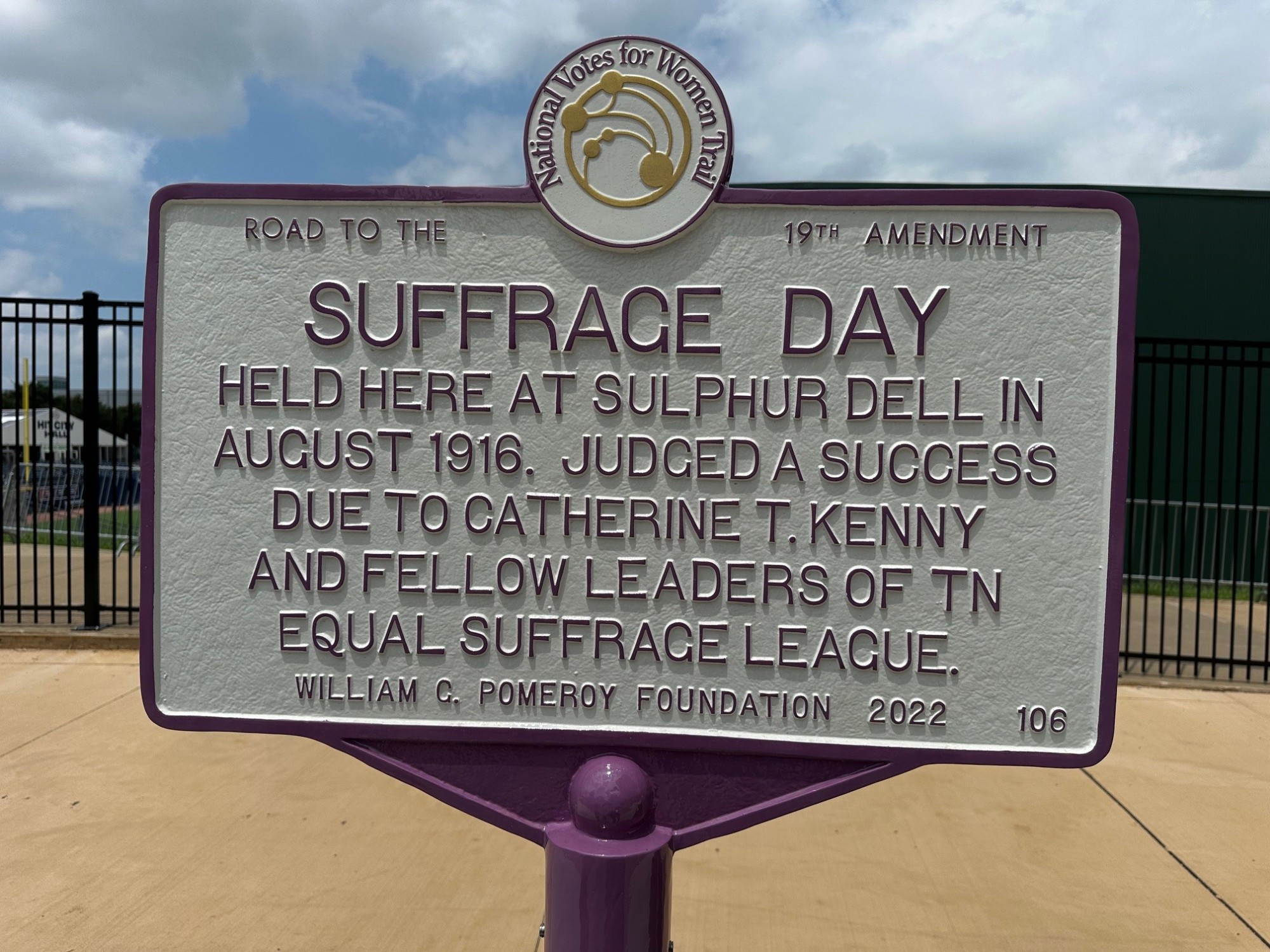 Photo: National Votes for Women trail marker