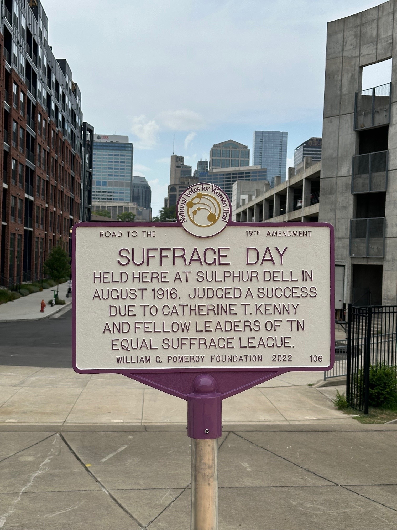 Photo: National Votes for Women trail marker