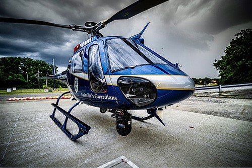 Police Aviation Unit Helicopter, parked