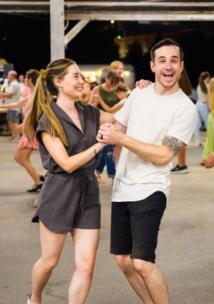 couple dancing at big band dance