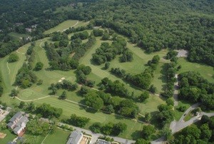 Aerial photo of Percy Warner golf course