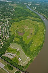 Aerial photo of a greenway