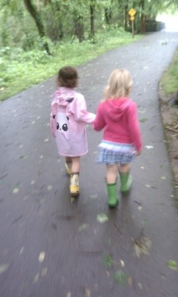 2 Little Girls Walking