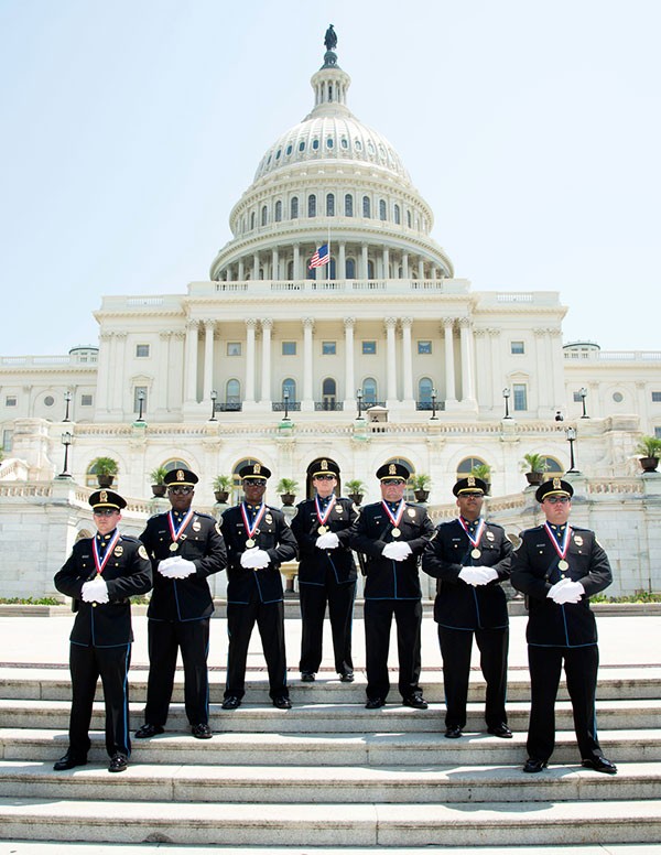 Metro Police Honor Guard Team standing in front of Capitol Building in Washington D.C.