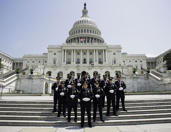 Metro Police Honor Guard Team standing in front of Capitol Building in Washington D.C.