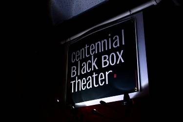 Centennial Black Box Theater Sign