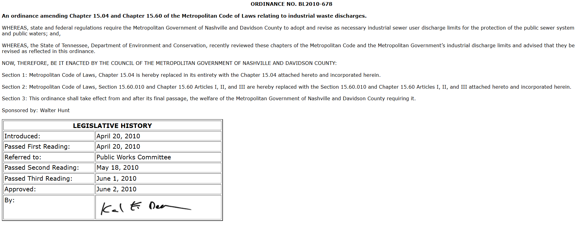 Ordinance BL2010-678