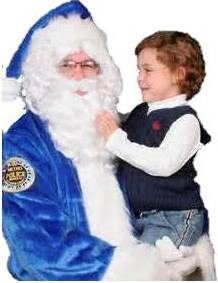 Police Department Santa Claus and a Little Boy