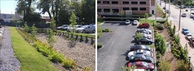 Photo showing greenspace around buildings